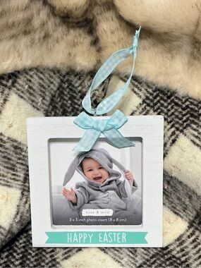 KATE & MILO HAPPY EASTER BABY WOOD PHOTO FRAME